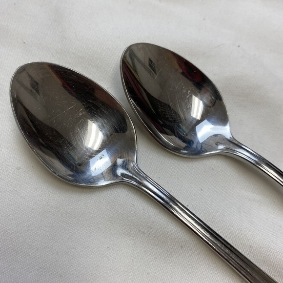 lot 2 1847 Rogers Bros E.P Korea stainless steel dessert tea spoon set￼ 6” - Picture 3 of 7